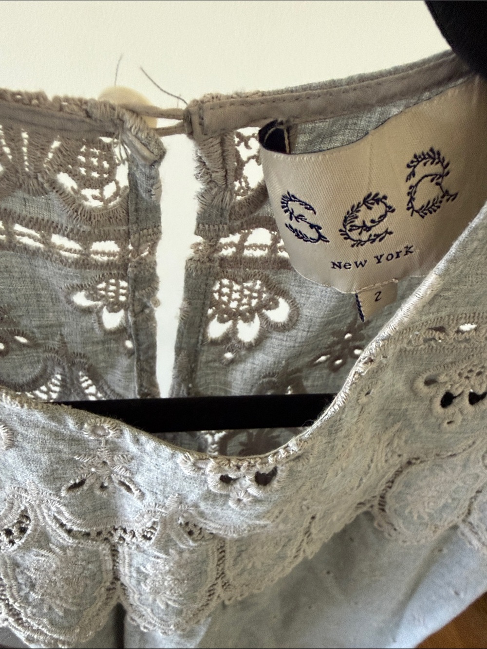 Sea New York Gray Eyelet Lace Sleeveless Midi Dress - Picture 7 of 8